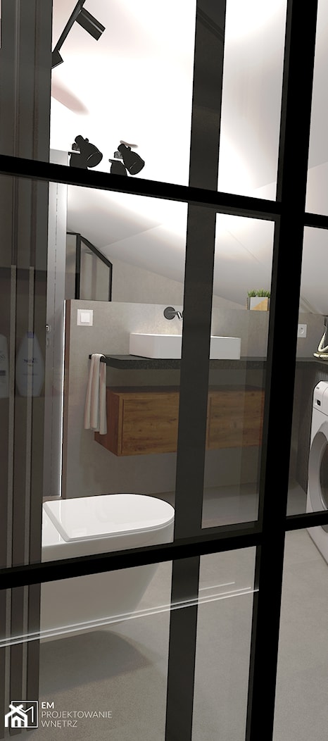 Loftowe mieszkanie na poddaszu domku jednorodzinnego - zdjęcie od EM Projektowanie Wnętrz - Homebook