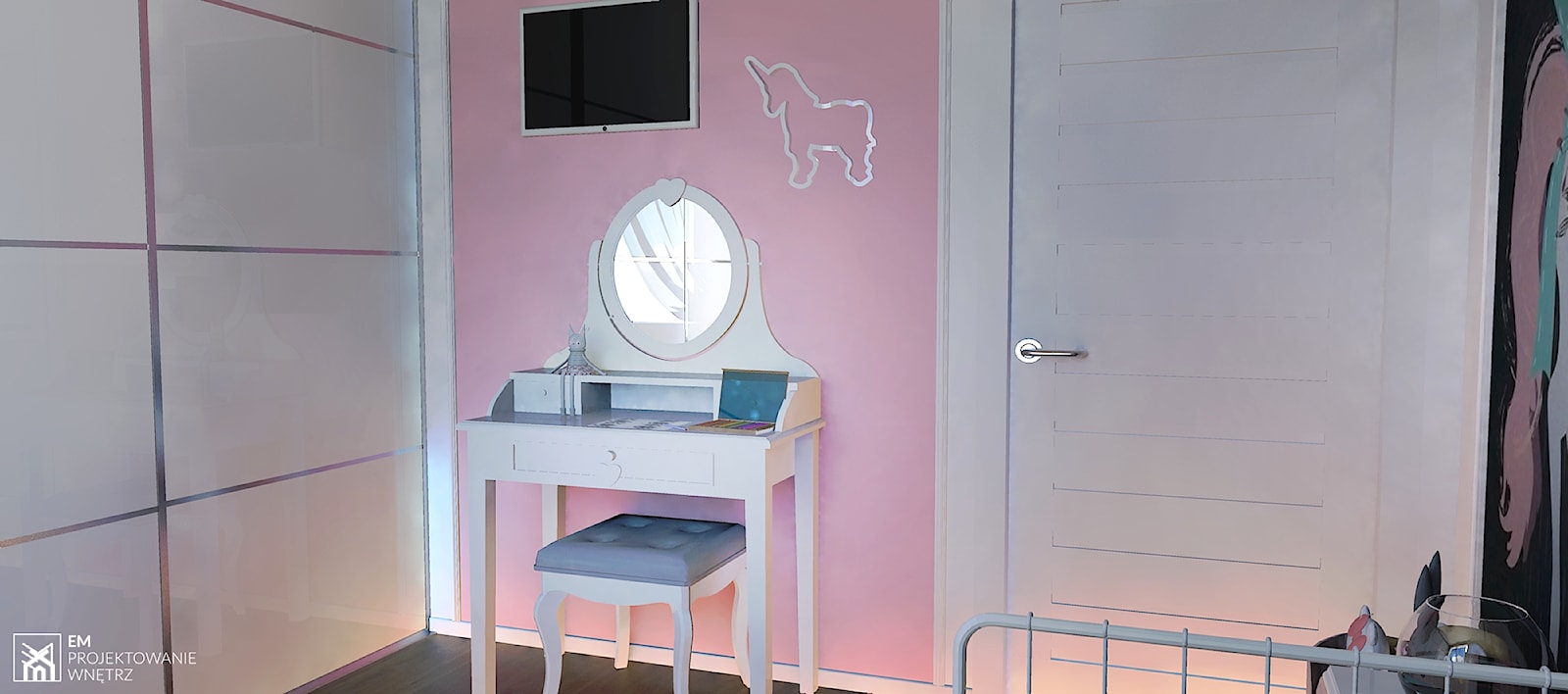 Różowy pokój dla dziewczynki - zdjęcie od EM Projektowanie Wnętrz - Homebook