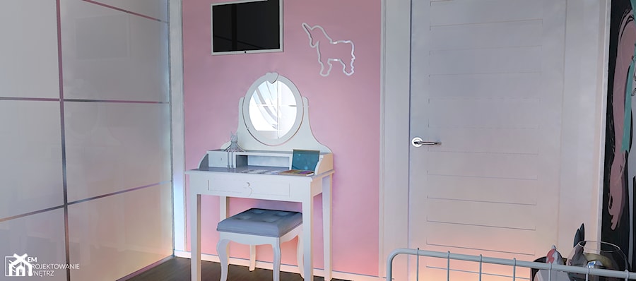 Różowy pokój dla dziewczynki - zdjęcie od EM Projektowanie Wnętrz