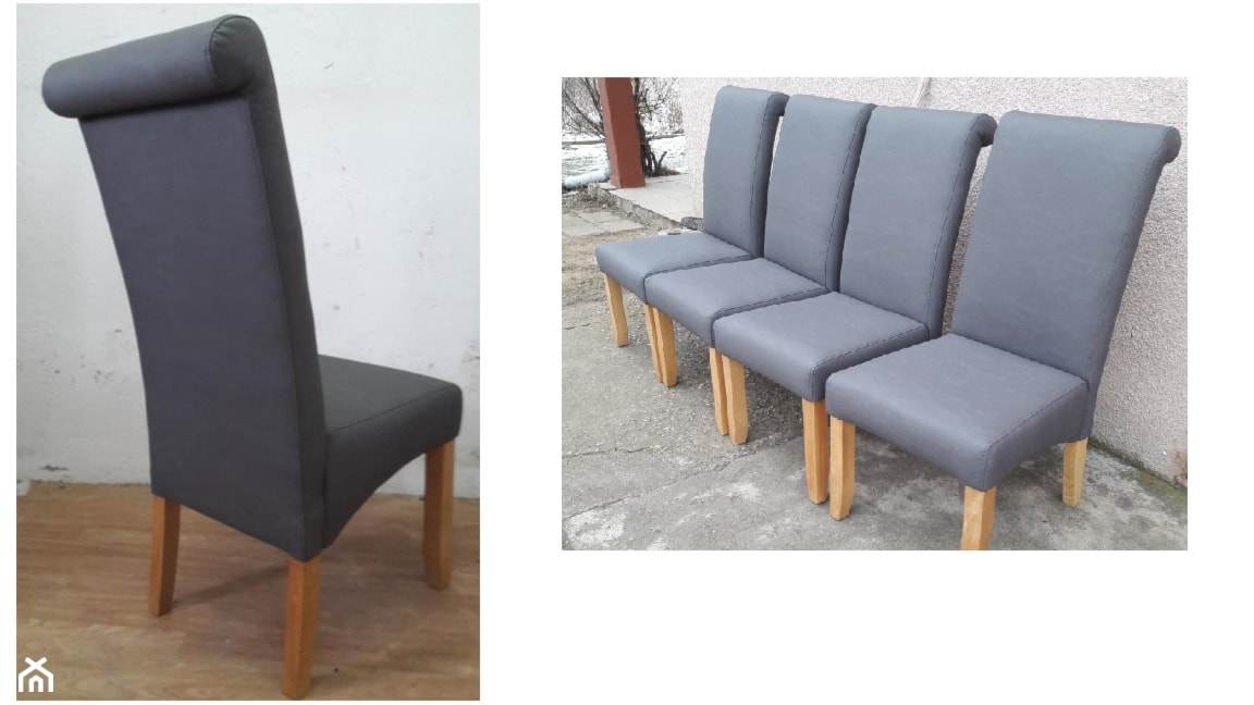 Szarne tapicerowane krzesła - zdjęcie od ATK Design Pracownia Tapicerska - Homebook