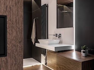 Mieszkanie dla mężczyzny - Średnia bez okna z lustrem łazienka, styl nowoczesny - zdjęcie od zonaarchitekci