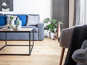 Mieszkanie z kostką Poznań - Salon, styl minimalistyczny - zdjęcie od zonaarchitekci