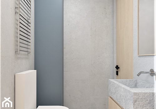 Mieszkanie lastryko Poznań - Mała bez okna z lustrem łazienka, styl minimalistyczny - zdjęcie od zonaarchitekci