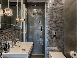 ODBICIE WNĘTRZA - Średnia bez okna z punktowym oświetleniem łazienka, styl nowoczesny - zdjęcie od Przestrzen Pracownia architektury wnetrz Krystyna Sabada