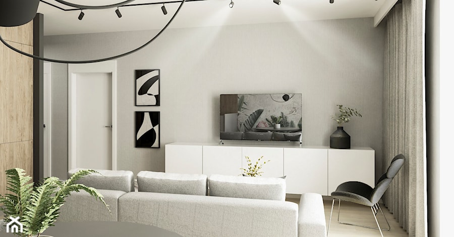 WNĘTRZA MIESZKANIA- GRODZISK MAZOWIECKI - Salon, styl minimalistyczny - zdjęcie od AP KWADRAT