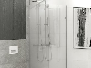 WNĘTRZA MIESZKANIA- GRODZISK MAZOWIECKI - Mała bez okna z punktowym oświetleniem łazienka, styl minimalistyczny - zdjęcie od AP KWADRAT