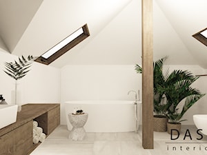 Dom pod Radomiem - Średnia na poddaszu łazienka z oknem, styl nowoczesny - zdjęcie od Dash Interiors