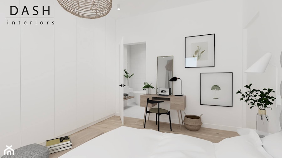 Mieszkanie na Wilanowie 2 - Średnia biała sypialnia, styl skandynawski - zdjęcie od Dash Interiors