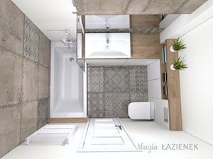 Łazienka z płytkami patchwork i zabudową meblową - zdjęcie od Magia Łazienek