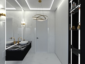Nowoczesna minimalistyczna łazienka czarno biała - zdjęcie od Kinga Filek Intenement