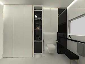 Czarno biała nowoczesna minimalistyczna łazienka - Łazienka, styl nowoczesny - zdjęcie od Kinga Filek Intenement