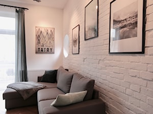 Mieszkanie pod wynajem krótkoterminowy - Mały szary salon - zdjęcie od Kinga Filek Intenement