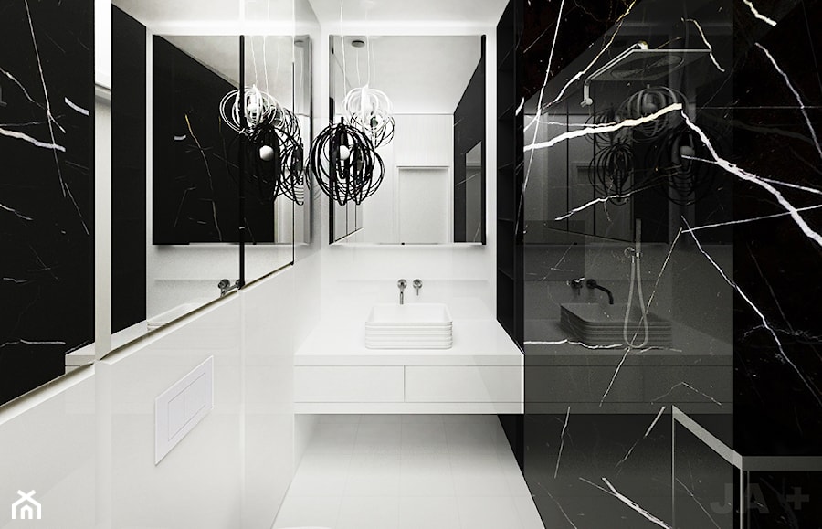 Czarno biała łazienka - zdjęcie od JAplus