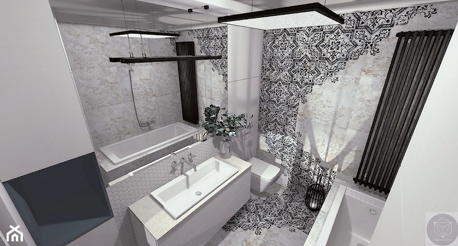 Fabryka-Design - Średnia bez okna z lustrem łazienka, styl nowoczesny - zdjęcie od Fabryka Design Kielce