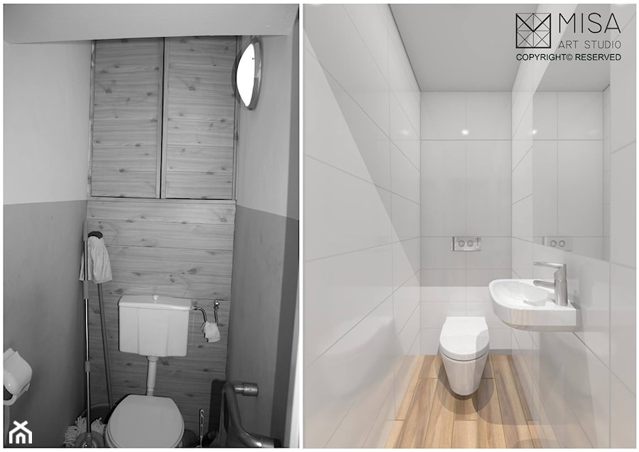 Projekt małej kuchni i łazienki w Nowej Soli - Łazienka, styl nowoczesny - zdjęcie od misa_art_studio