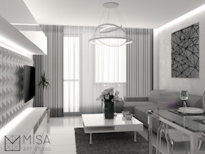 Projekt aranżacji wnętrza mieszkania w Nowej Soli - Salon, styl nowoczesny - zdjęcie od misa_art_studio