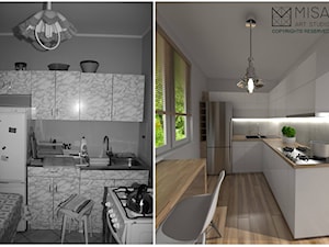 Projekt małej kuchni i łazienki w Nowej Soli - Kuchnia, styl nowoczesny - zdjęcie od misa_art_studio