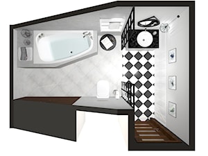 Projekt wnętrza łazienki w domku jednorodzinnym w Rudawicy