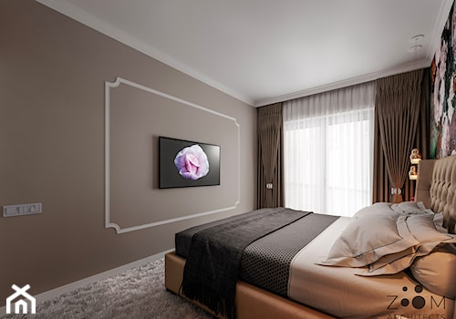 Klasyczne beże - Średnia szara sypialnia, styl glamour - zdjęcie od Zoom Architects