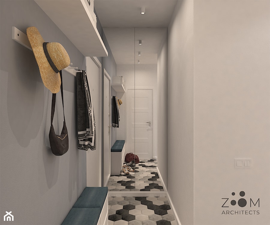 Powiew błękitu - Salon, styl skandynawski - zdjęcie od Zoom Architects