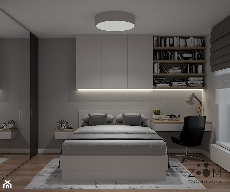 Nowoczesność z loftowymi akcentami - Sypialnia, styl nowoczesny - zdjęcie od Zoom Architects