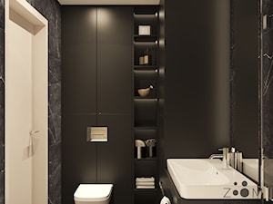 Ciepłe, czarne, drewno - Łazienka, styl nowoczesny - zdjęcie od Zoom Architects