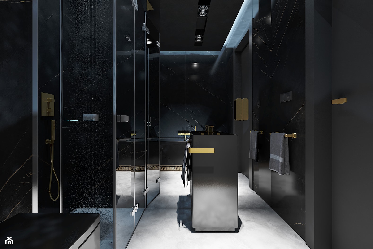 Gold Orchid - bathroom in a Versace styling - zdjęcie od luxuryacademyofarchitectureandart - Homebook