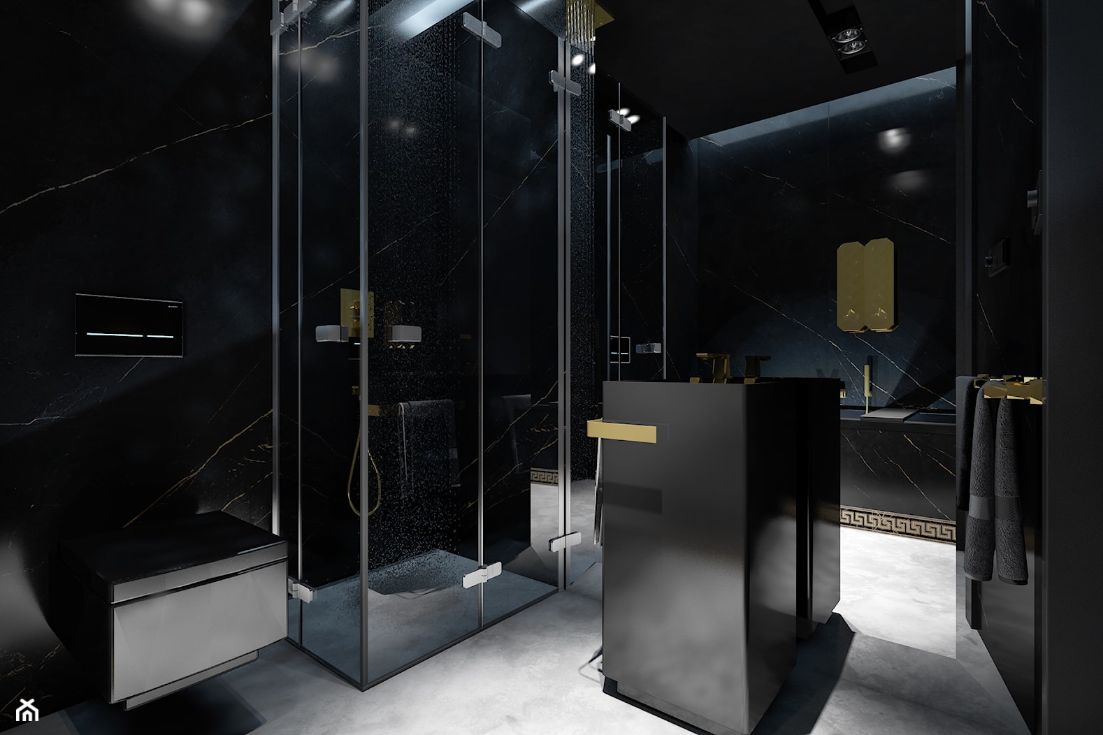 Gold Orchid - bathroom in a Versace styling - zdjęcie od luxuryacademyofarchitectureandart - Homebook
