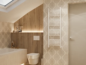 Neoklasyk Pod Krakowem - Mała na poddaszu łazienka z oknem, styl tradycyjny - zdjęcie od LINEUP STUDIO