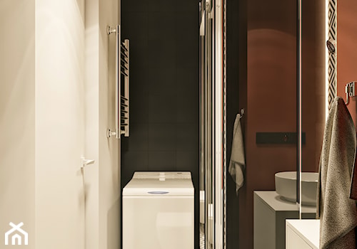 MINImum powieszchni, MAXImum funkcjonalności - Średnia bez okna z pralką / suszarką łazienka, styl nowoczesny - zdjęcie od LINEUP STUDIO