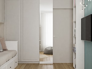 Neoklasyk Pod Krakowem - Średni biały szary niebieski pokój dziecka dla nastolatka dla dziewczynki, styl nowoczesny - zdjęcie od LINEUP STUDIO