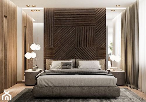 Apartament Nad Wisłą - Średnia biała sypialnia, styl nowoczesny - zdjęcie od LINEUP STUDIO