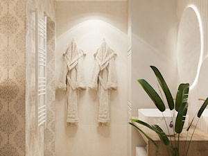 Neoklasyk Pod Krakowem - Mała bez okna z lustrem z punktowym oświetleniem łazienka, styl tradycyjny - zdjęcie od LINEUP STUDIO