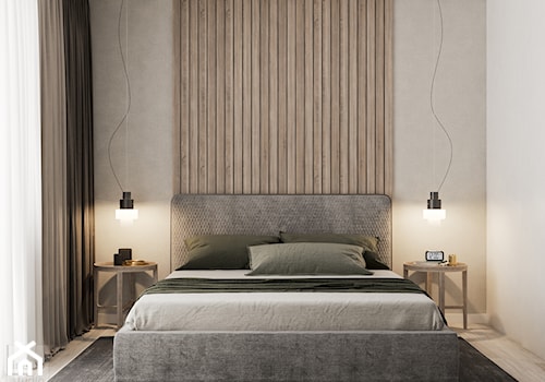 Mieszkanie w Krakowie - Średnia beżowa sypialnia, styl nowoczesny - zdjęcie od LINEUP STUDIO