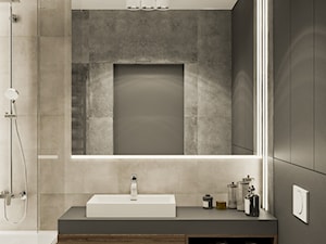 Apartament Nad Wisłą - Mała bez okna z lustrem z punktowym oświetleniem łazienka, styl nowoczesny - zdjęcie od LINEUP STUDIO