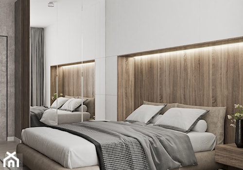 Mieszkanie w Warszawie - Średnia biała sypialnia, styl nowoczesny - zdjęcie od LINEUP STUDIO