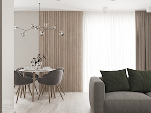 Mieszkanie w Krakowie - Mały szary salon z jadalnią, styl nowoczesny - zdjęcie od LINEUP STUDIO