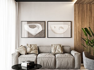 Akcenty na 40mkw - Średni biały salon, styl minimalistyczny - zdjęcie od LINEUP STUDIO
