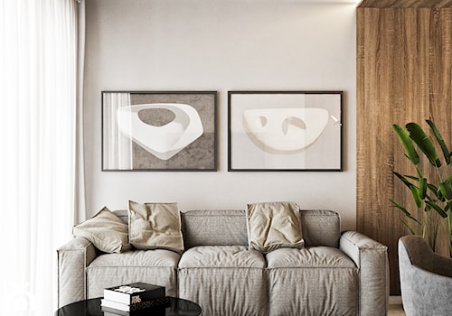Akcenty na 40mkw - Średni biały salon, styl minimalistyczny - zdjęcie od LINEUP STUDIO