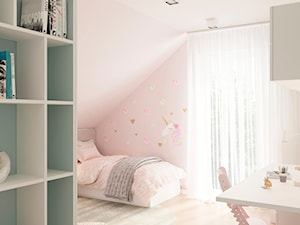 Dom jednorodzinny pod Krakowem - Średni różowy pokój dziecka dla dziecka dla nastolatka dla dziewczynki, styl nowoczesny - zdjęcie od LINEUP STUDIO