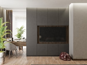 Apartament Nad Wisłą - Średnia szara sypialnia, styl nowoczesny - zdjęcie od LINEUP STUDIO