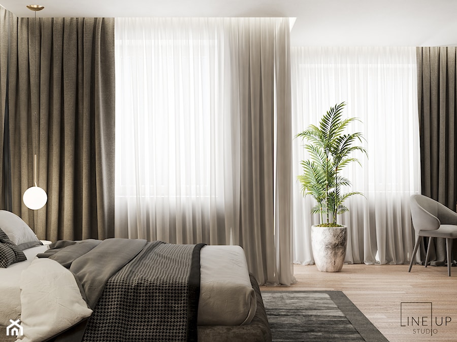 Apartament Nad Wisłą - Średnia biała sypialnia, styl nowoczesny - zdjęcie od LINEUP STUDIO