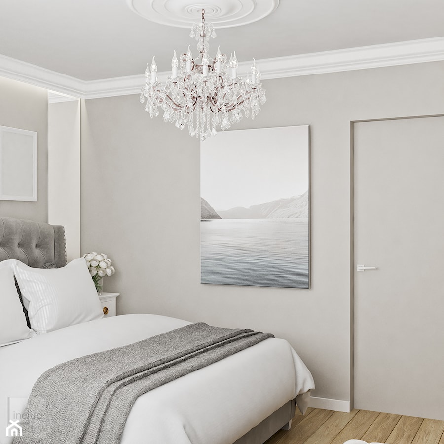 Neoklasyk Pod Krakowem - Mała szara sypialnia, styl tradycyjny - zdjęcie od LINEUP STUDIO