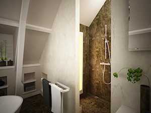 Łazienka na poddaszu w stylu eklektycznym - zdjęcie od Inside Projekty Wnętrz. Małgorzata Więch