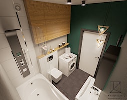 Nowoczesna łazienka z zieloną ścianą - zdjęcie od Katarzyna Grot Architektura Wnętrz - Homebook