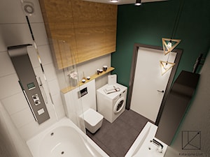 Nowoczesna łazienka z zieloną ścianą - zdjęcie od Katarzyna Grot Architektura Wnętrz