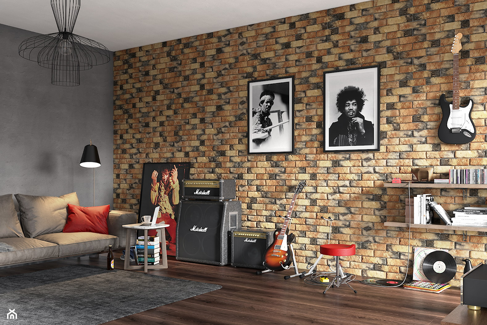 Sol Brick - Salon, styl vintage - zdjęcie od Simple Art Form - Homebook