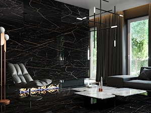 Nero Ardi Pulido - Duży czarny salon, styl minimalistyczny - zdjęcie od Simple Art Form