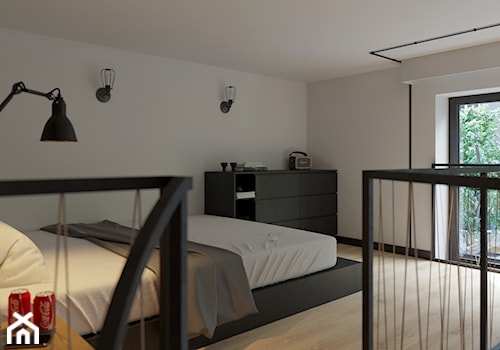 BANDURSKIEGO - Średnia biała sypialnia, styl industrialny - zdjęcie od Simple Art Form