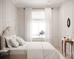 Słowackiego - Średnia beżowa biała sypialnia, styl tradycyjny - zdjęcie od Studio Salve Wnętrza - Homebook